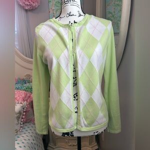 Lilly Pulitzer argyle cardigan,  Size Medium